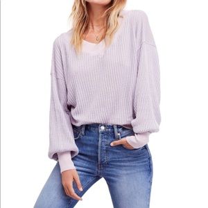 NWOT Free People Light Sweater Oversized Top Sz L